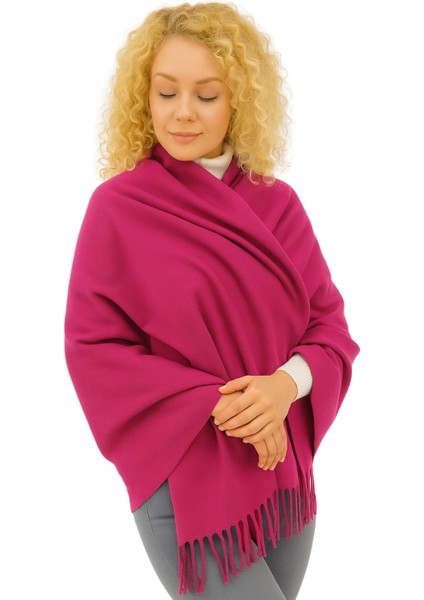 1 Adet Kadın Büyük Bedene Uygun Ekstra Yumuşak Dokulu Püskül Detaylı Kışlık Atkı Omuz Şalı fırsatları