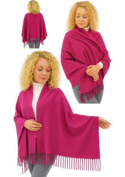 1 Adet Kadın Büyük Bedene Uygun Ekstra Yumuşak Dokulu Püskül Detaylı Kışlık Atkı Omuz Şalı indirimleri