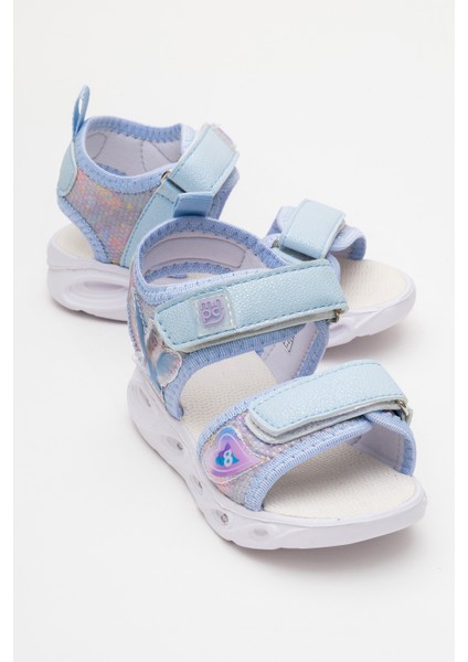 Kız Çocuk Mavi Işıklı Anatomik Hafif Günlük Sandalet