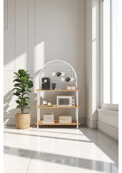 Çevir Kur A. Çam Kahve Köşesi Dolabı, , Mutfak Düzenleyici 71*136*35 cm