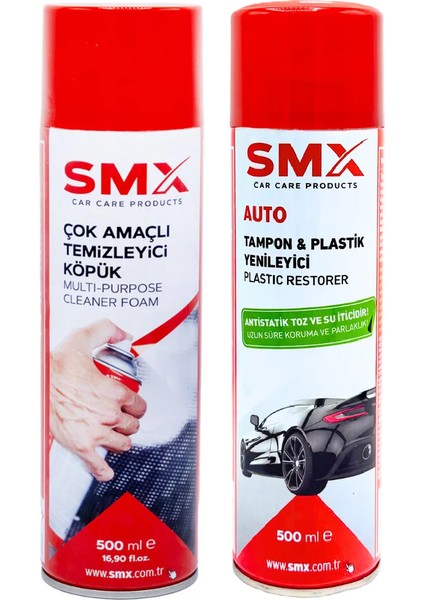 Çok Amaçlı Temizleyici Köpük 500 ml + Tampon ve Plastik Yenileyici 500 ml