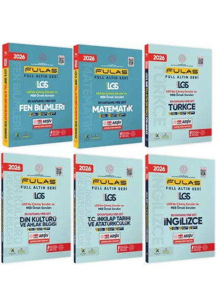 2026 8.Sınıf Full LGS Altın Seri (FULAS)MEB Çıkmış Modüler Soru Bankası Seti Çözümlü EN KAPSAMLI SET