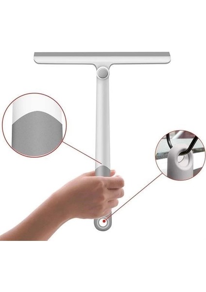 360 Derece Döner Başlıklı Cam Sil Çok Amaçlı Pratik Cam Ayna Fayans Silme Aparatı