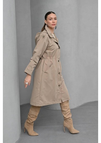 Uniq Bej Kapüşonlu Trençkot fiyatları