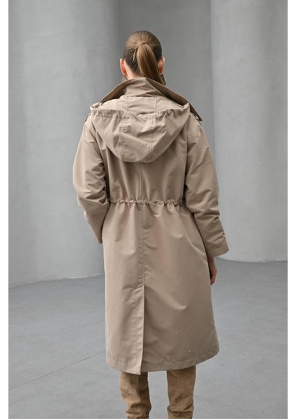 Uniq Bej Kapüşonlu Trençkot fırsatları