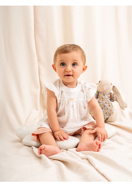 Jakarlı Baskılı 2’li Kız Bebek Takımı | Rahat ve Şık Günlük Kombin | 3-24 Ay | KD53449 fiyatları