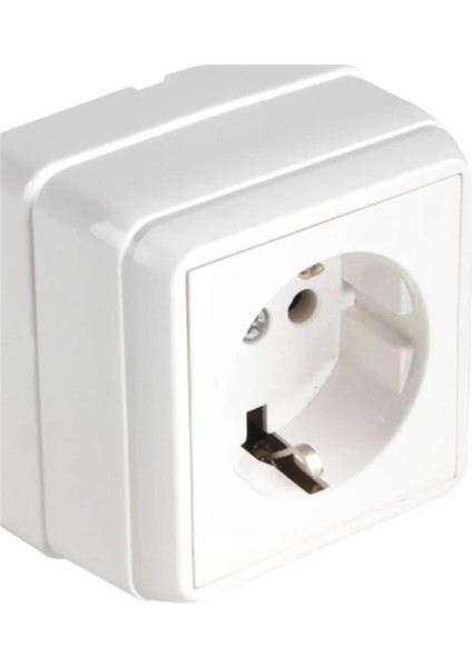 Bron Sıva Üstü Topraklı Priz Beyaz ( 2160 100 0201)