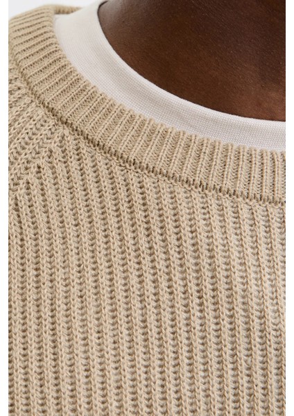 Jjpannel Pamuk Karışım Regular Fit Bisiklet Yaka Kazak Erkek Kazak 12278916 fırsatları