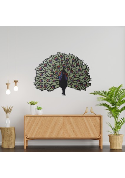 Epoksili Tavus Kuşu Figürlü Tablo Dekoratif Duvar Dekorlu Gece Lambası indirimleri