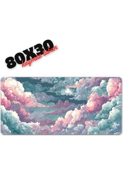 Bulut Desenli Kaymaz Taban Speed Yüzey Gaming Oyuncu Mousepad Su Geçirmez Gaming Mousepet