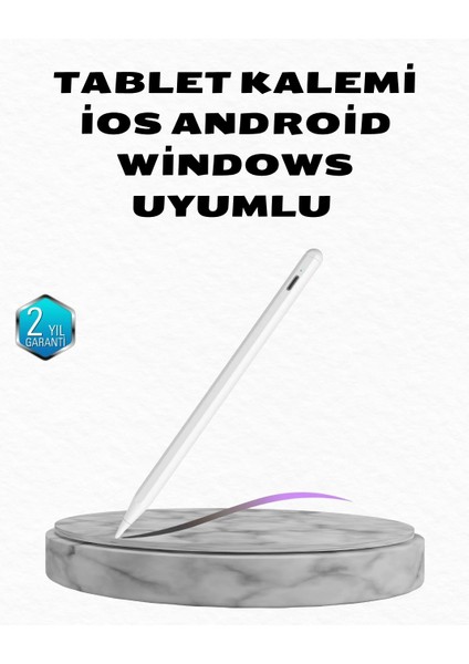 Buğz Manyetik Dokunmatik Kalem – Bluetooth Gerektirmeyen, Type-C Şarjlı, iPad ve Android Uyumlu Hassas Stylus