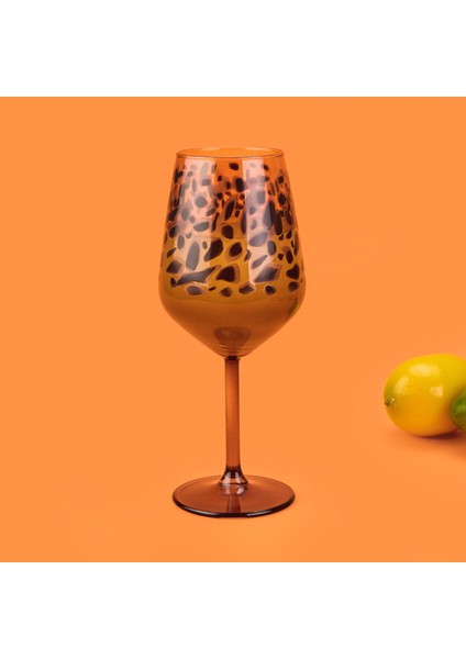 Leopar 4'lü Ayaklı Bardak Seti - Kahverengi - 490 ml modelleri