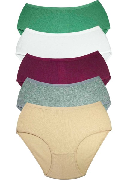 5 Adet Kadın Yüksek Bel Ribana Bato Külot S045