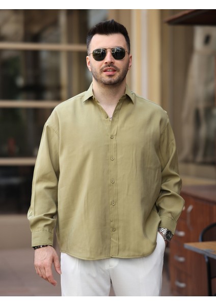 Oversize Oval Kesim Modal Gömlek