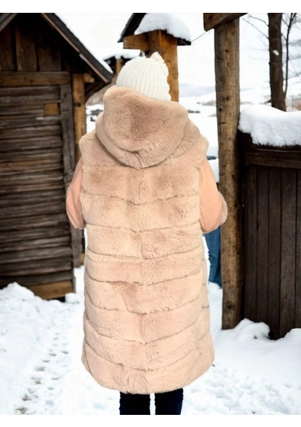 Kadın Suni Kürk Hakiki Deri - Somon fırsatları