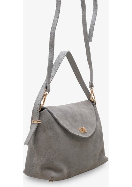 Lorena Kadın Hakiki Deri Günlük Çanta - Gri Süet fiyatları