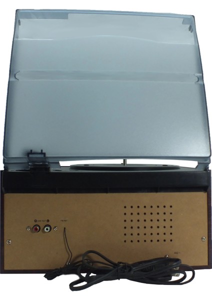 Bluetooth Özellikli Kumandalı Cdli Kaset USB Sd Kart Girişli Radyo 33-45-78 Plaklar Çalar Pikap