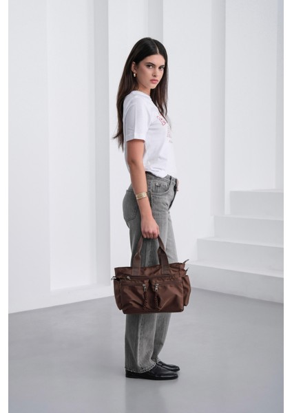 Bones Çok Gözlü El ve Omuz Çantası Kahve modelleri