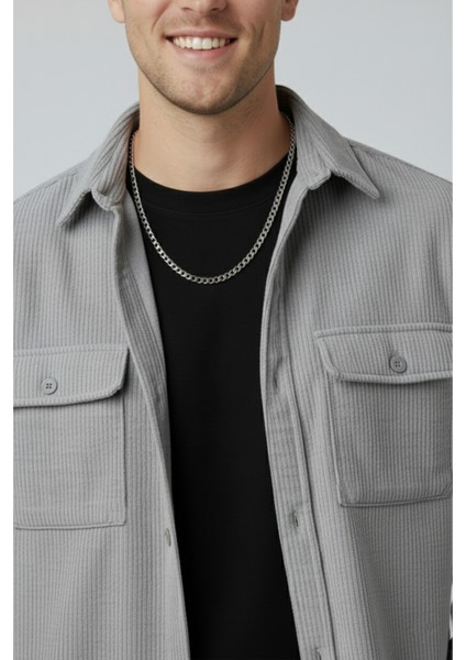 Gri Cepli Likralı Kadife Kumaş Rahat Kesim Erkek Gömlek – Yumuşak Dokulu, Şık Tasarım Gömlek 2600759 fiyatları