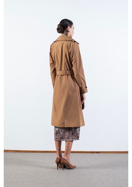 Imperatrice Kruvaze Yaka Kuşaklı Trençkot Taba fırsatları