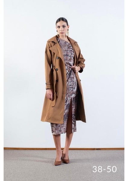 Imperatrice Kruvaze Yaka Kuşaklı Trençkot Taba indirimleri