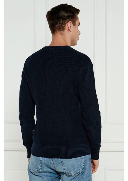 Erkek Regular Fit Fitilli Örgü Kazak - Lacivert fiyatları