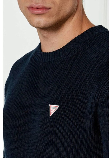 Erkek Regular Fit Fitilli Örgü Kazak - Lacivert modelleri