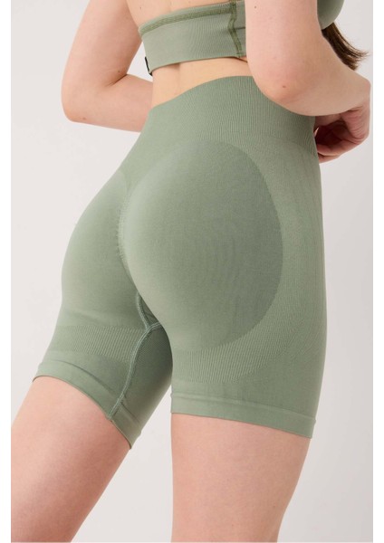 Amara Spor Şort Yüksek Bel Esnek Şekillendirici ve Toparlayıcı Seamless Tayt Kısa Şort