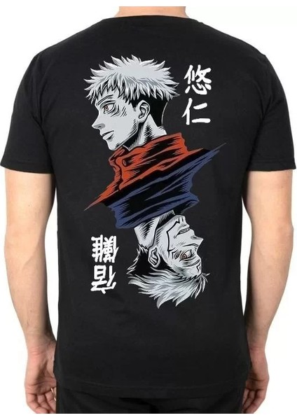 Unisex Bisiklet Yaka Baskılı Oversize T-Shirt - Siyah fiyatları