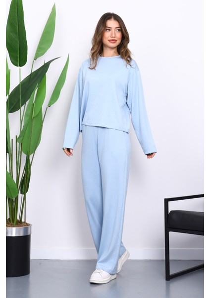 Bebe Mavi Yanları Taş Detaylı Modal Takım