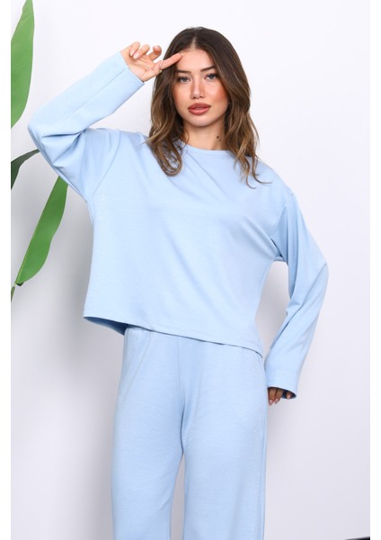 Bebe Mavi Yanları Taş Detaylı Modal Takım modelleri