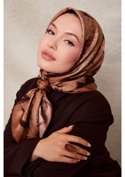 K.Kahve Zigzag Spor Desen Twill İpek Eşarp fiyatları