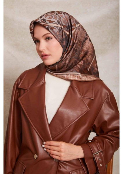 Vizon Vectör Desen Twill İpek Eşarp fiyatları