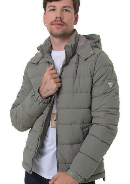 Erkek Light Kapüşonlu Şişme Mont - Haki modelleri