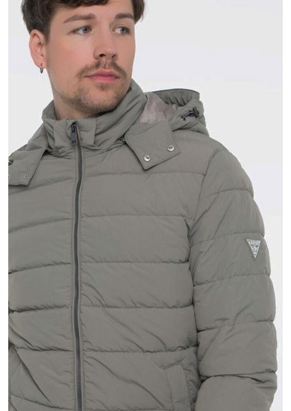 Erkek Light Kapüşonlu Şişme Mont - Haki fırsatları
