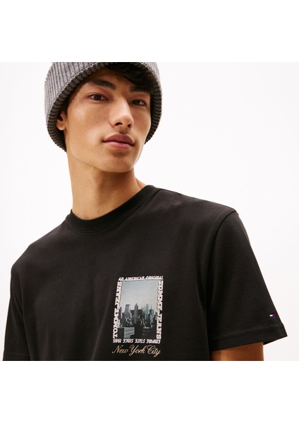 Regular Photo Erkek Siyah T-Shirt.bds indirimleri