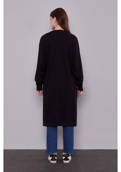Siyah Uzun Ribana Sweatshirt fırsatları
