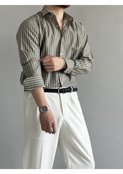 Old Money Rahat Kalıp Çizgili Gömlek