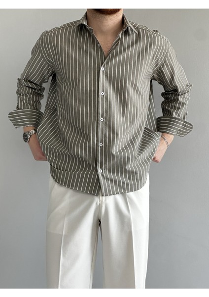 Old Money Rahat Kalıp Çizgili Gömlek fiyatları