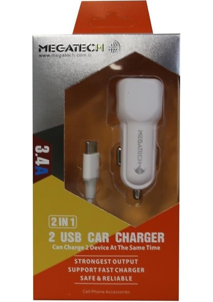 ELB29 3.4 Siyah 2usb Metal Araç Çakmaklık Şarj Aleti Hızlı Şarj