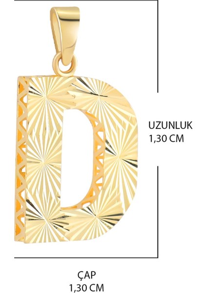 14 Ayar Altın D Harfi Kalemli Kolye Ucu fiyatları