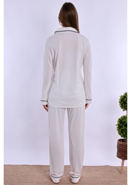 Ekru Hamile Lohusa Pijama Takımı modelleri