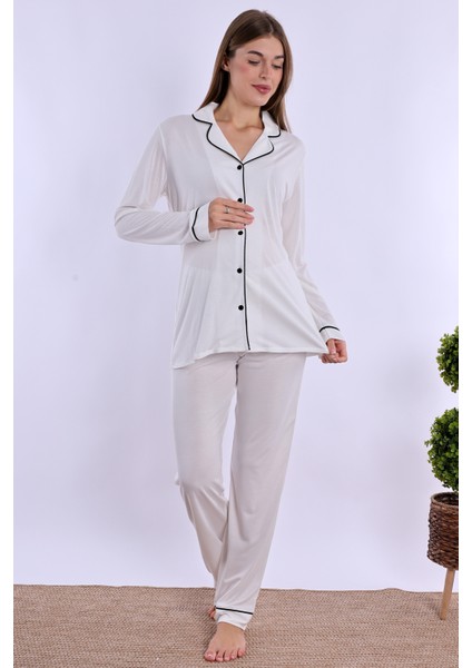 Ekru Hamile Lohusa Pijama Takımı indirimleri