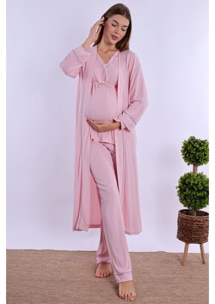 Pembe Sabahlıklı Hamile Lohusa Pijama Takımı fiyatları