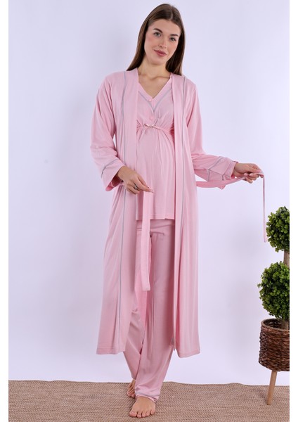 Pembe Sabahlıklı Hamile Lohusa Pijama Takımı indirimleri