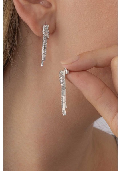 Su Yolu Kemerli 925 Ayar Gümüş Küpe