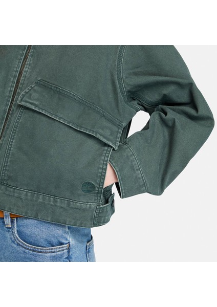 Strafford Washed Canvas Kadın Yeşil Ceket.- fırsatları