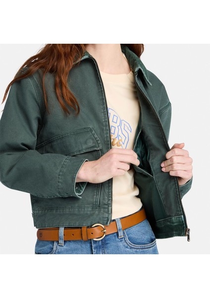 Strafford Washed Canvas Kadın Yeşil Ceket.- indirimleri