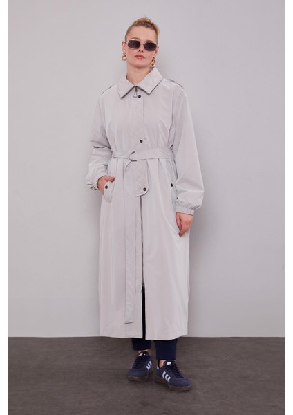 Taş Kapitone Detaylı Trençkot