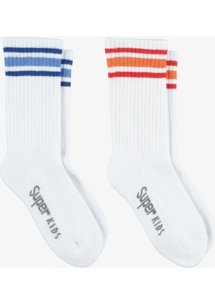 Unıted4 Tenis Towel Çocuk Beyaz 2'li Çorap